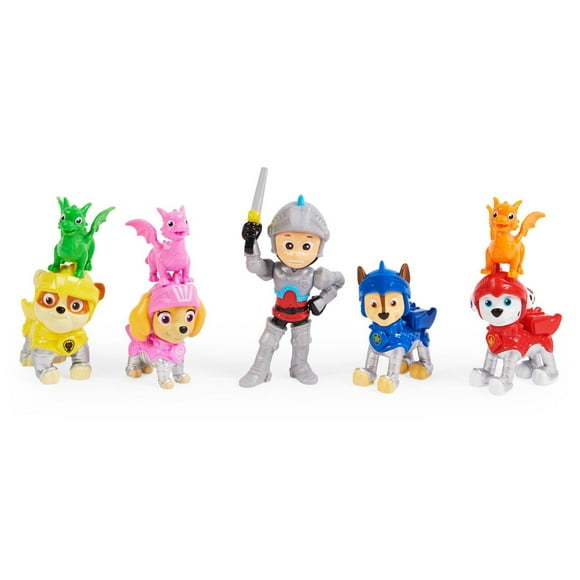 PAW Patrol, Rescue Knights Ryder and Pups Figure Gift Pack with 8 Toy Figures, Kids Toys for Ages 3 and up