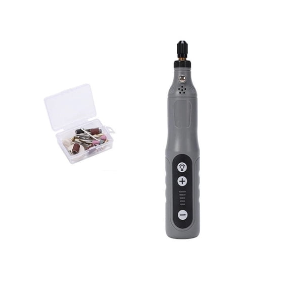 Cordless Rotary Tool, 3.6V Li-ion Electric  Mini Grinder Kit with Front  Work Light, 5 Variable Speed,  24Accessories  Charging Multi-Tool Perfect for Nail Polishing(14.5*3.3*3cm,gray)
