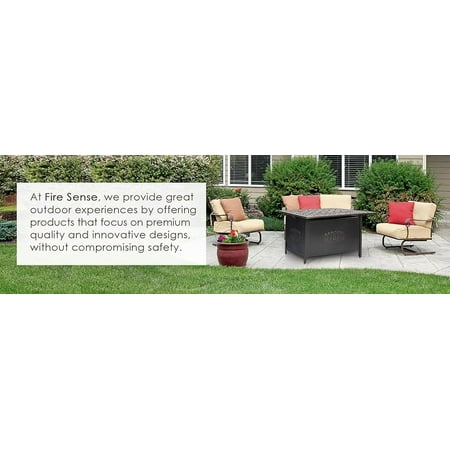 Fire Sense - Dynasty Rectangular Aluminum LPG Fire Pit - Antique Bronze