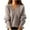 Khaki, variant on Gnshining Knit Ribbed Sweater for Women V Neck Long Sleeve Loose Tops Fall Fashion Warm Solid Color Oversized Casual Tunic Shirts
