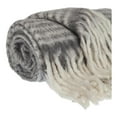 thumbnail image 3 of HomeStock Handmade Home Transitional Design 52" x 67" Woven Handloom Throw Blanket, Cozy Throw Blanket for All Living Spaces-Color:Light Grey and White, 3 of 8