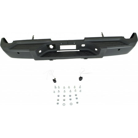For Chevy Silverado 3500 HD 2007 2008 2009 2010 Step Bumper Assembly | Rear | w/ Dual Rear Wheels | w/ Rear Object Sensor | GM1103155 | 20899965