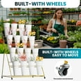 thumbnail image 4 of Flower Display Stand, Movable Metal Plant Stand, Plant Stand with Wheels 59(H)x28.5(W)x39.3(L) Inch, 4 Layers, 16 Buckets, Revolving for Florist Supplies, 4 of 8