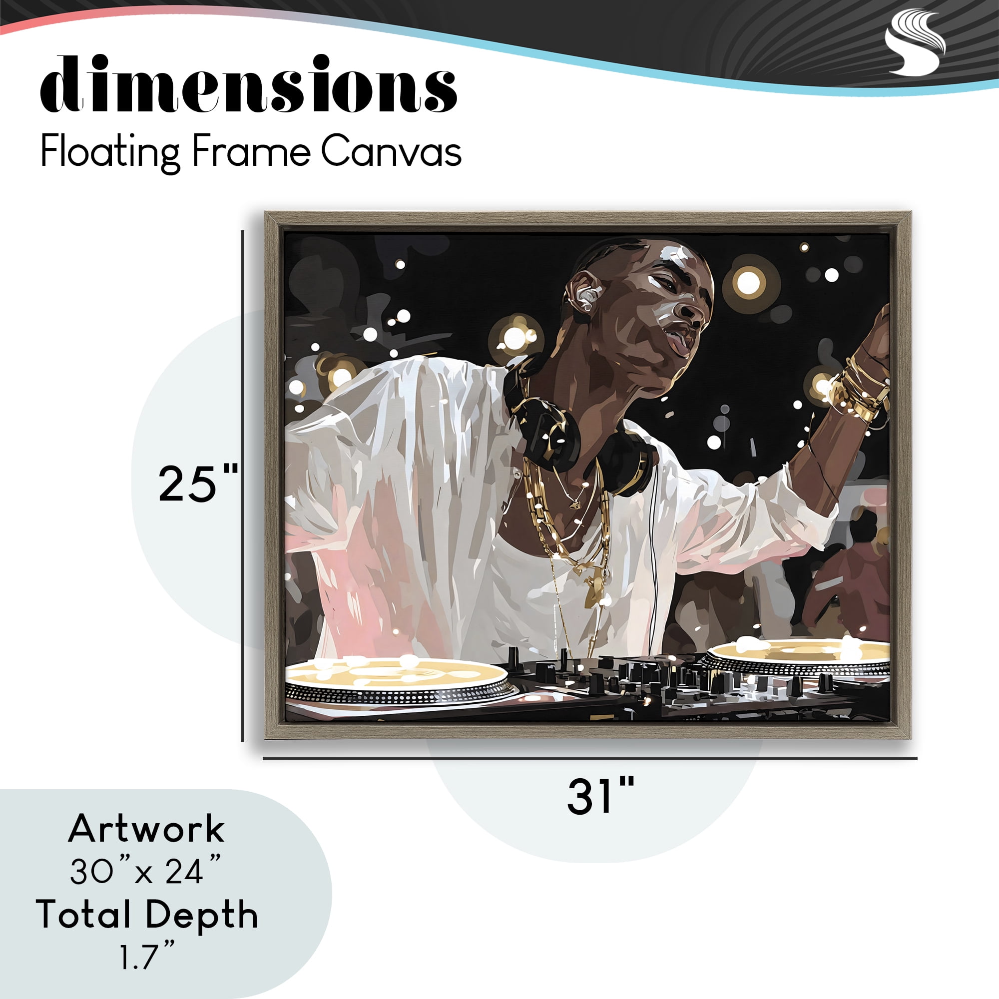 Stupell Industries Music In His Soul Brown Framed Floater Canvas Wall Art, design by Franklyn Gregory