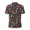 thumbnail image 4 of Rocae Fly Agaric and Flowers for Men's Short Sleeve Polo Shirt, Quick Drying Performance Moisture Wicking Sports Men's Golf Shirt, 4 of 9