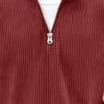 thumbnail image 4 of Tdoqot Boys Corduroy Sweatshirt Quarter Zip- Casual Pullover Fashion Long Sleeve Kids Tops Red Size 14, 4 of 5