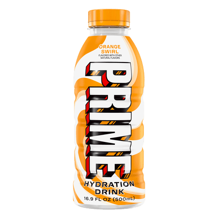 Prime Hydration Sports Drink, Orange Swirl, 16.9 fl oz, Bottle