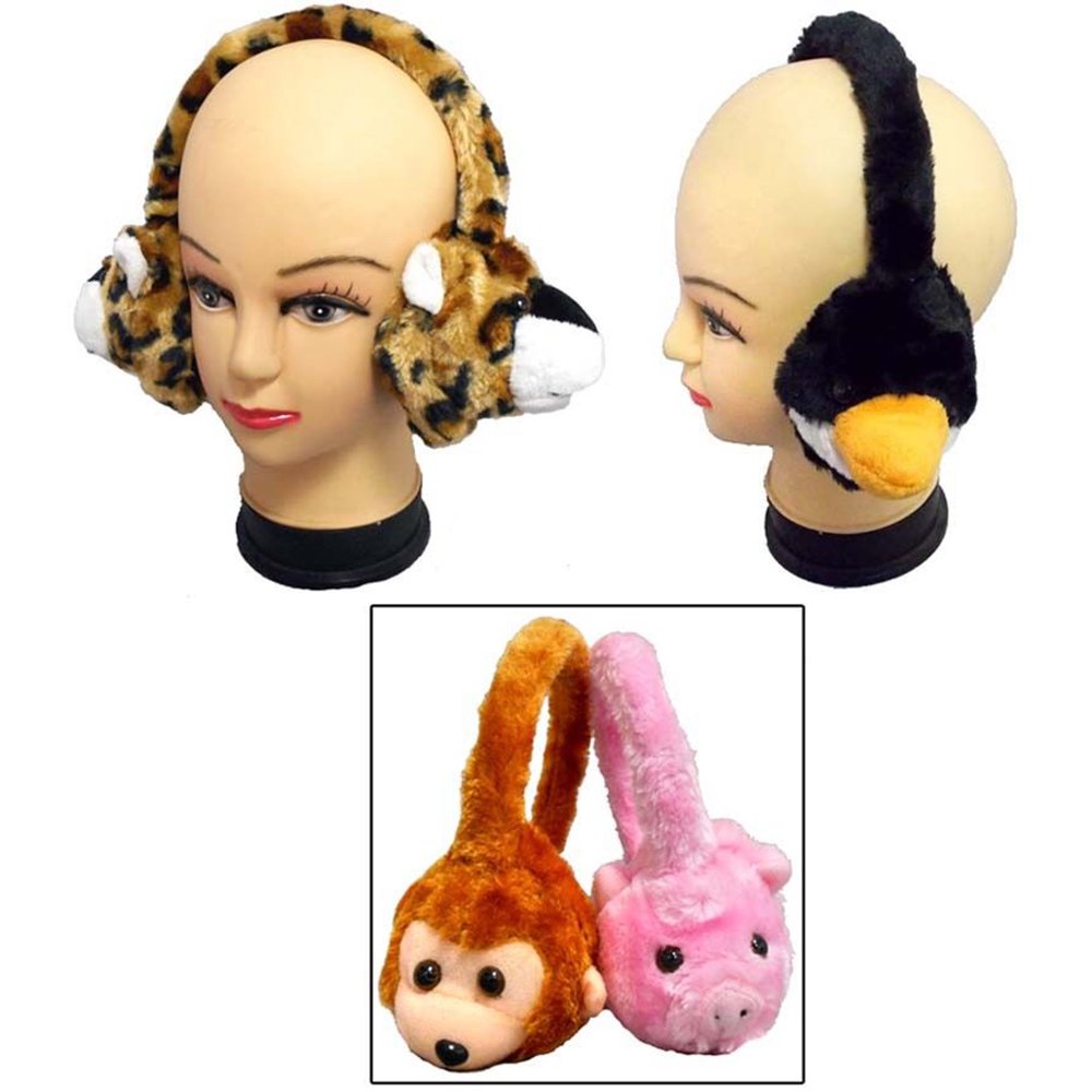 Plush Animal Ear Muffs For Kids Assorted 7Pc Lot (WCK2068) Walmart
