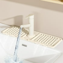 Mouliraty Kitchen Faucet Sink Splash Guard, 16.3" x 5.5" Upgraded Silicone Faucet Absorbent Mat, Sink Drainage Mat, Rubber Drying Mat for Kitchen Countertops, Bathrooms, Farmhouses, RVs