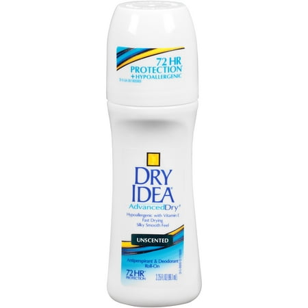 Dry Idea Antiperspirant Deodorant Roll On, Unscented, 3.25