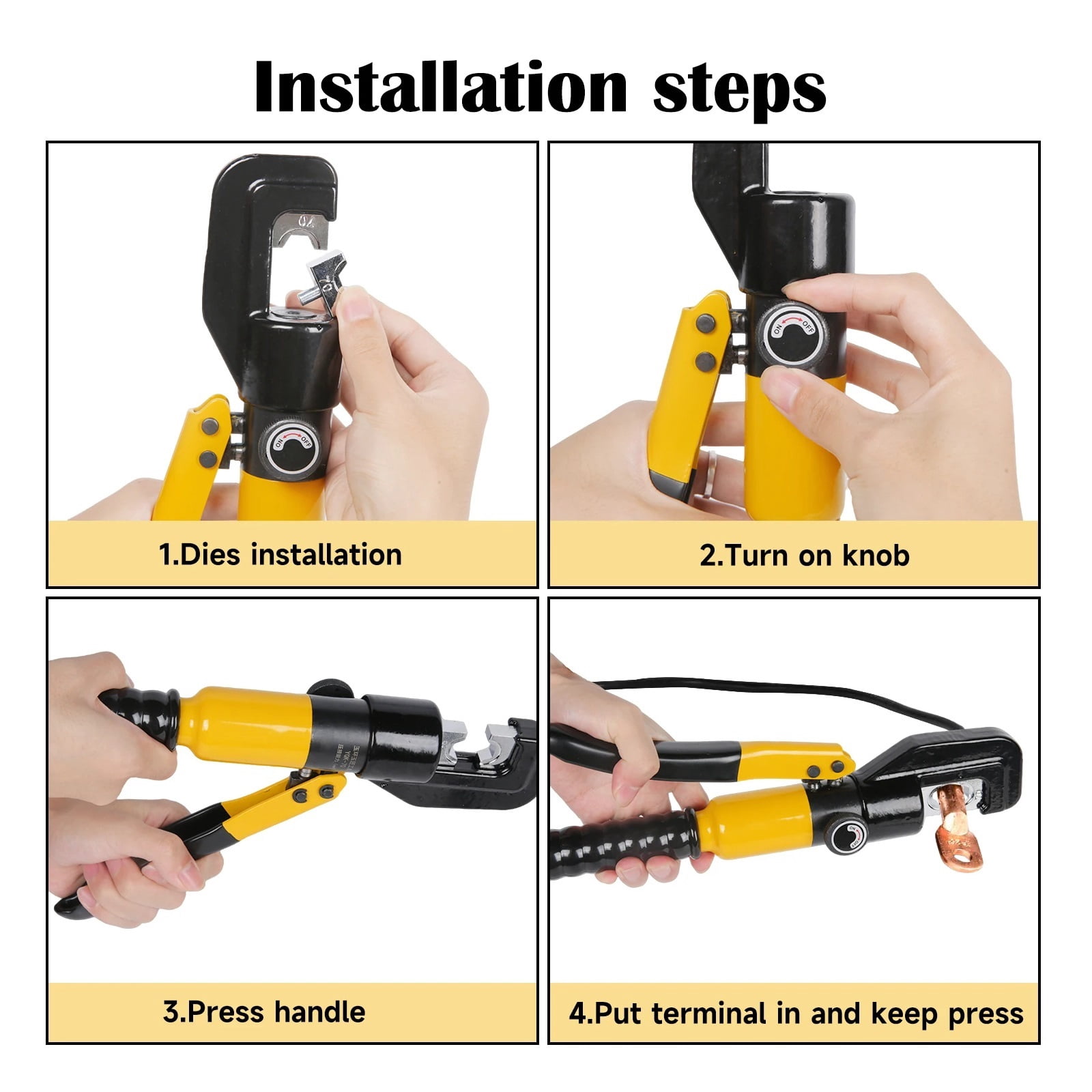 Hydraulic Clamp Home Hydraulic Crimping Tool DIY Cable Wiring Crimping Plier Cordless Hydraulic Press Manual Hydraulic Pliers ,Professional Tools