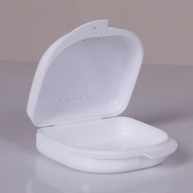 2 Pieces Denture Storage Box Replacement Odorless Case Replacing Lightweight Protective Dustproof Tear-resistant Organizing Draining Case Accessories White