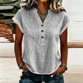 thumbnail image 2 of MAFYTYTPR Women's Lace Trim Cap Sleeve V-Neck Crinkle Cotton Blouses Spring Summer Casual Tops for Everyday Wear S-3XL Plus Size, 2 of 6