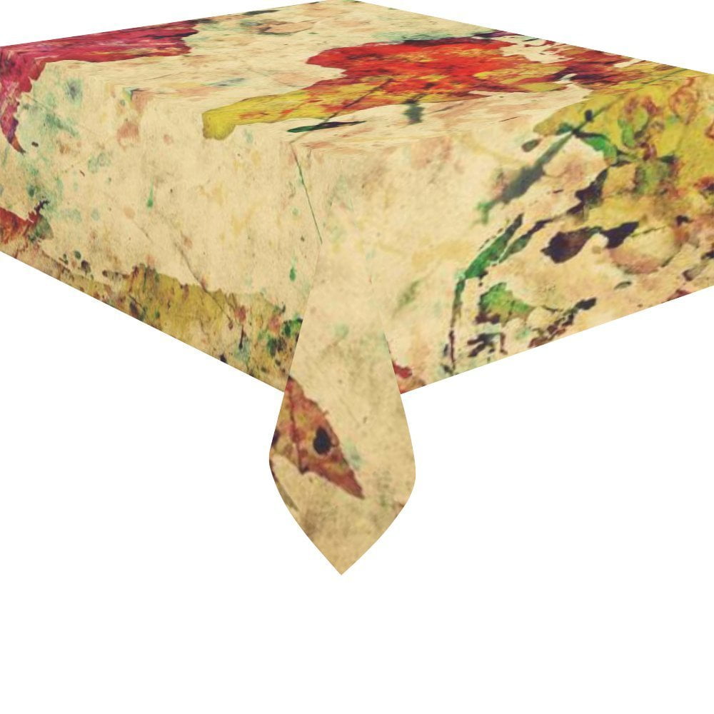 MYPOP Vintage World Map Tablecloth Sets 52x70 Inches Unique