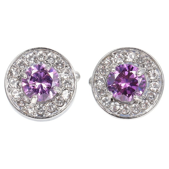 TABLZONE Fashionable Alloy Cufflinks Decorative Buttons for Male Friends Purple 1 Pair