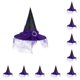 thumbnail image 3 of Wosthever Sombrero de de Halloween: destácate en la fiesta de disfraces con un exquisito sombrero de fiesta de disfraces de Halloween púrpura púrpura 10Conjunto, 3 of 6