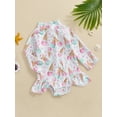 thumbnail image 6 of Aojekbee Little Girls Summer Swimwear Beachwear Long Sleeve High Neck Zip Up Floral Bathing Suit, 6 of 10