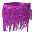 thumbnail image 6 of DHFJKG Womens Skirts Belly Dance Sparkly Tassels Glitter Sequins Mini Skirt With Asymmetric Hem Performence Comfort Skirt, 6 of 6