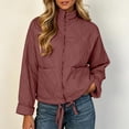 thumbnail image 2 of Zip Up Jackets for Women Plus Size Puffer Jackets Stand Collar Cropped Lightweight Fall Coats with Pockets S-3XL, 2 of 8