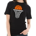 thumbnail image 3 of Big Size Basketball Life Graphic Design Short Sleeve Cotton Jersey T-Shirt - Black XL, 3 of 4