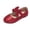 Red, variant on enyan Girls Summer Sandals Flat Open-Toe Lightweight Sandals for Toddler Little Kids Toddler Girl Summer Shoes,Black,Size 12