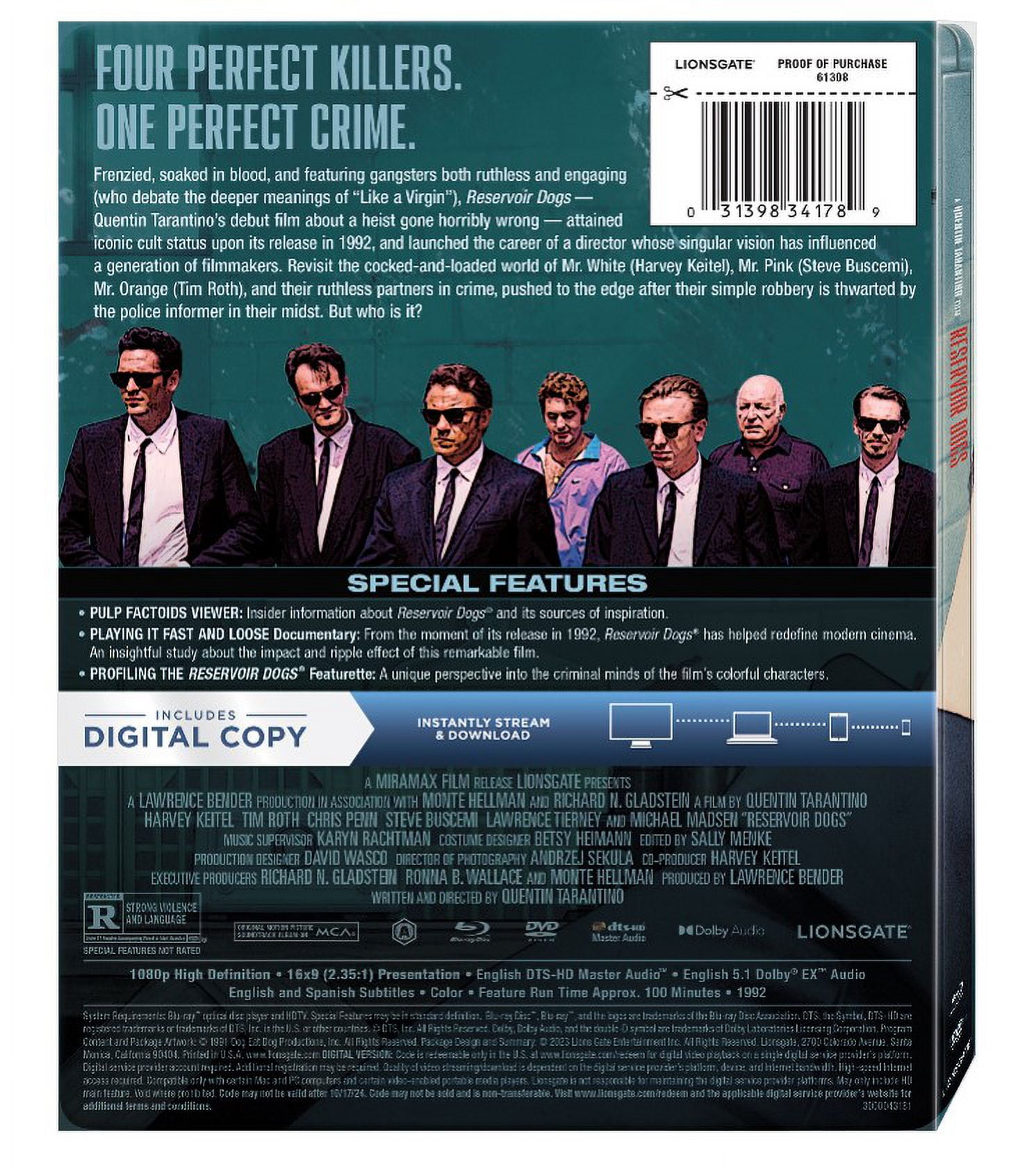 Reservoir Dogs (Blu-ray + DVD+ Digital Copy) (Steelbook)