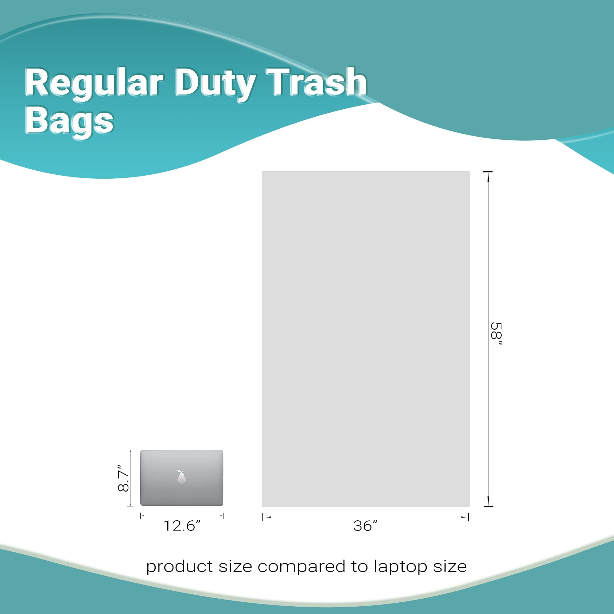 Garbage Bags High Density Plastic Clear 200 count 36 x 58 in 55 gallon Regular Duty