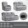 thumbnail image 5 of Bonzy Home 3 Pieces Recliner Sofa Furniture Set, Manual Recliner with Massage and Heat, Loveseat Recliner Chair and 3 Seat Reclining Couch Set for Living Room, Light Gray(Recliner+Loveseat+Sofa), 5 of 5