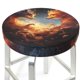 thumbnail image 3 of Balery Red And Gray Flame Fox Fundas de asiento para taburete de bar redondo de tela de terciopelo ajustables que protegen de arañazos y manchas para sillas de 14 a 17 pulgadas.-13 inch, 3 of 7