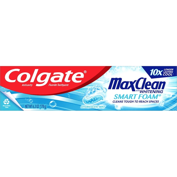 Pasta dental Colgate Maxclean Smart Foam Menta Efervescente 180 ml