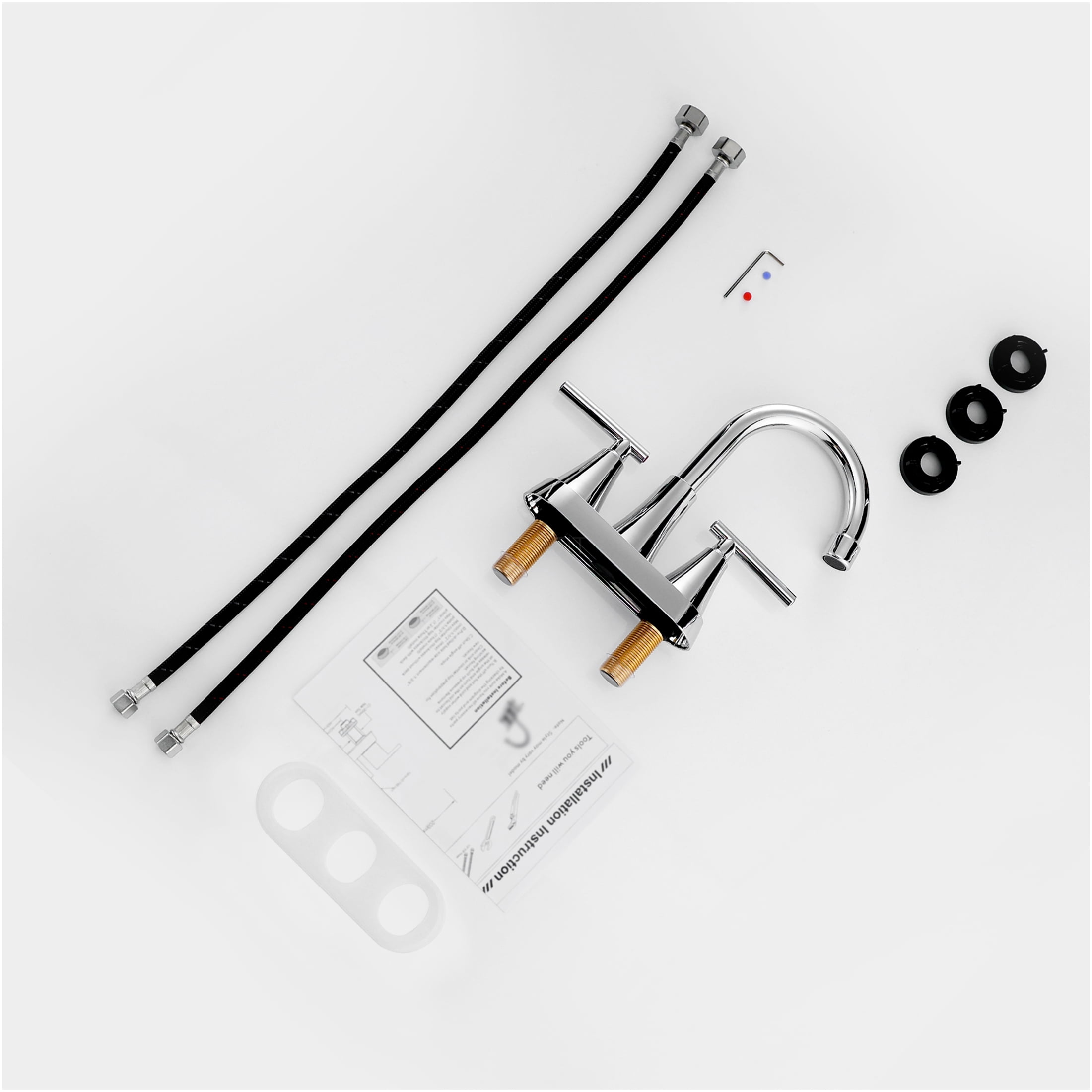 JERFIT 2-Handle Pull-Down Bathroom Sink Faucet with 360° Swivel Spout, Chrome Finish, CUPC Certified for Bath Vanity