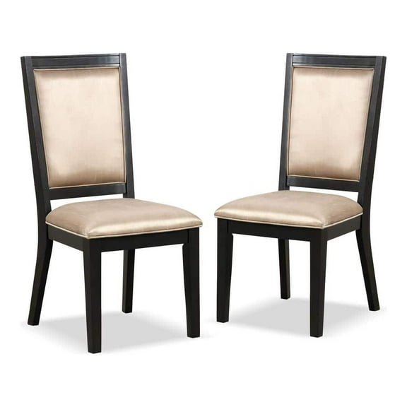 Dining Room Set of 6pc Side Chairs Espresso Finish Upholstered Chairs Unique Back Design Wood Chair