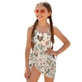 thumbnail image 2 of Xoenoiee Rooster Chicken Cactus Flower Print Girls Swimsuit, Girls Bathing Suits Quick Dry Cut Out One Piece Swimsuits with Mesh Cover Up Skirt Teen Bathing Suits Swimwear Set, Size 15-16 Years, 2 of 7