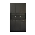 thumbnail image 5 of Tcbosik 70.87" Tall Wardrobe Kitchen Cabinet Sideboard Storage Buffet Cabinet High Gloss for Living Room, Modern Unit Cupboard Buffet Wooden Storage Display Cabinet with 6 Doors for Hallway（Black）, 5 of 9
