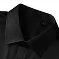 thumbnail image 3 of Bcfgryg Men's Silk Satin Dress Shirts Long Sleeve Button Up Shirts Party Prom Wedding Shirt Black, 3 of 5