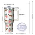 thumbnail image 2 of OBREWU Saint Bernard Dog Breed and Flower Floral Tumbler with Handle and Lid,Saint Bernard Dog Breed and Flower Floral 40oz Double Wall Vacuum Insulated Tumbler,Cups Gift for Women and Men, 2 of 7