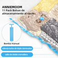 thumbnail image 3 of Bolsa de almacenamiento al vacío, 11 bolsas de compresión reutilizables y que ahorran espacio para guardar ropa, almohadas y edredones de plumas., 3 of 5
