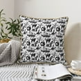 thumbnail image 6 of Fotbe Black White Halloween Pattern Velvet Decorative Throw Pillow Covers with Elegant Piping, Soft Plush Cushion Cover for Sofa, Bed, Car, Office-18"x18", 6 of 8