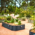 thumbnail image 4 of Vego Garden 17" Tall 10 in 1 Raised Gardening Bed Modular Metal Outdoor Planter Modern Gray, 4 of 11