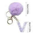 thumbnail image 2 of SIYTUAU Letter V Purple Velvet Ball Pendant Keychain With Backpack Small Ornament For Holiday Gift Polyester Material 3.1 Inches Diameter V, 2 of 6