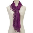 thumbnail image 3 of Lightweight Feminine teardrop fringe Vintage Lace Scarf Mesh Crochet Tassel Scarfs for Women, 3 of 4