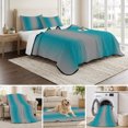 thumbnail image 6 of Twin XL Quilt Set 68''x98'', Turquoise Ombre Lightweight Summer Bedspread Coverlet Set with 2 Pillow Shams, Grey Modern Art Farmhouse Breathable All Season Quilt Bedding for Dorm/Guest Room, 6 of 9