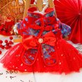 thumbnail image 3 of Paokuoon Pet Dress For Dogs Pet Wedding Couple Delicate Coil Buttons Tie Mesh Patchwork Cute Pet, 3 of 7