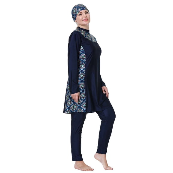 EYNMVR Plus Size Swimsuits for Women Rash Guard Swimwear Top Pants with Hijab/Cap