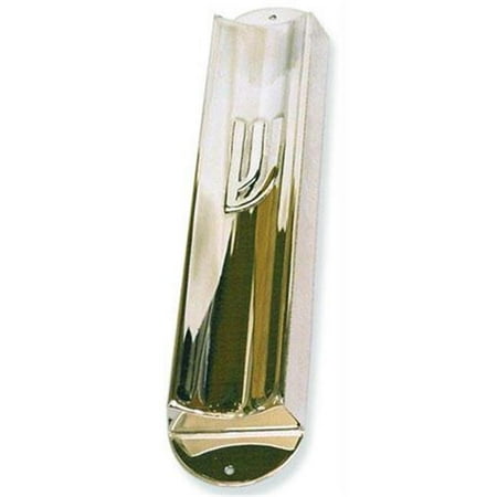 Judaica Kingdom BJ-MZ-M146-1 Sterling Silver Mezuzahs - Sterling Silver Mezuzah Concave with letter Shin Without