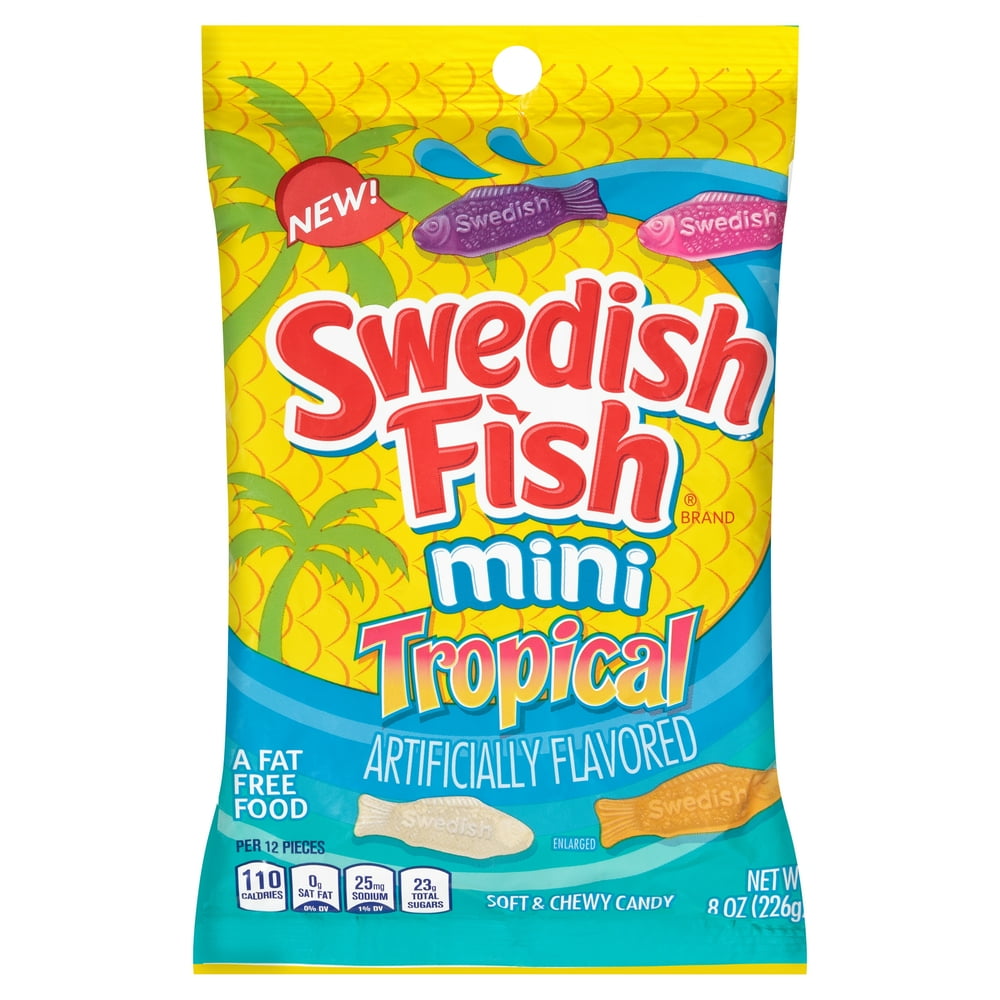 SWEDISH FISH Mini Tropical Soft & Chewy Candy, 1 8 oz Bags Walmart