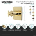 thumbnail image 4 of Kingston Brass KS3046DX Concord Single-Handle Three-Way Diverter Valve with Square Trim Kit in Polished Nickel, 4 of 6