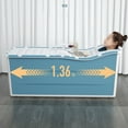 thumbnail image 4 of Miumaeov Portable Folding Adult Bathtub Water Tub Freestanding Plastic Soaking Barrel Collapsible Bath Shower Bucket with Lid (Blue), 4 of 20