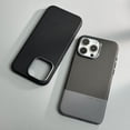 thumbnail image 2 of Hit Color PU Leather Relief MagSafe Phone Case for iPhone 15 16pro max 14 16 Pro 13 Wireless Charging Alloy Lens Hard PC Cover (army green,For iPhone 16 Pro Max), 2 of 7