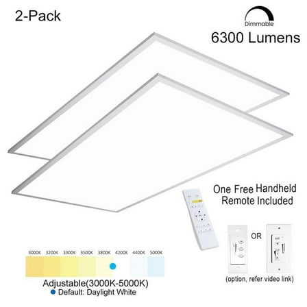 Afuera Living 2ft.x4ft. LED Commercial Flat Panel Ceiling Light - White (2pcs)